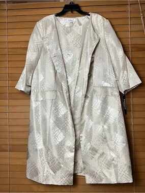 Danillo Woman Two Piece Long Jacket and Dress Set 22W Wedding Formal Bridal